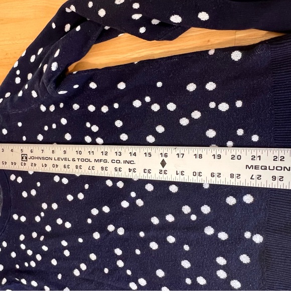 A New Day Woman’s Navy Sweater with White Polka Dots - Size Large - Picture 6 of 7